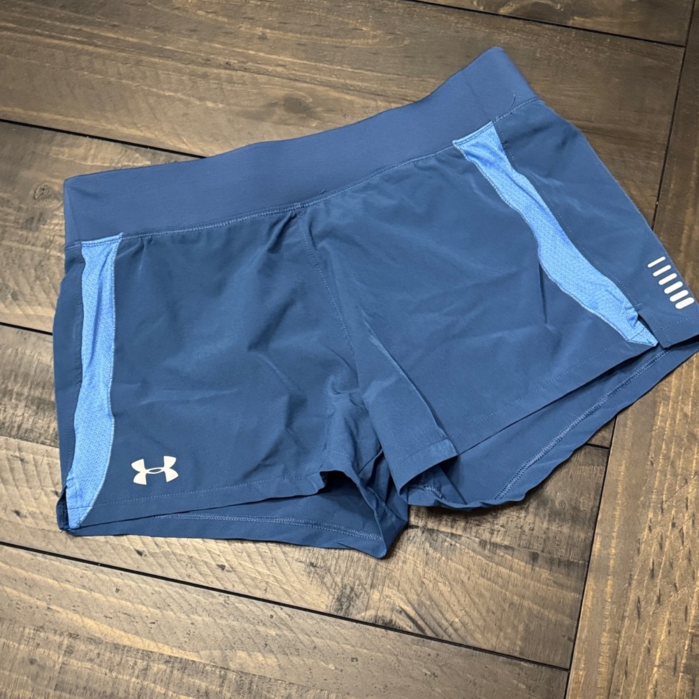 Under Armour Women's Navy and Light Blue Athletic Shorts